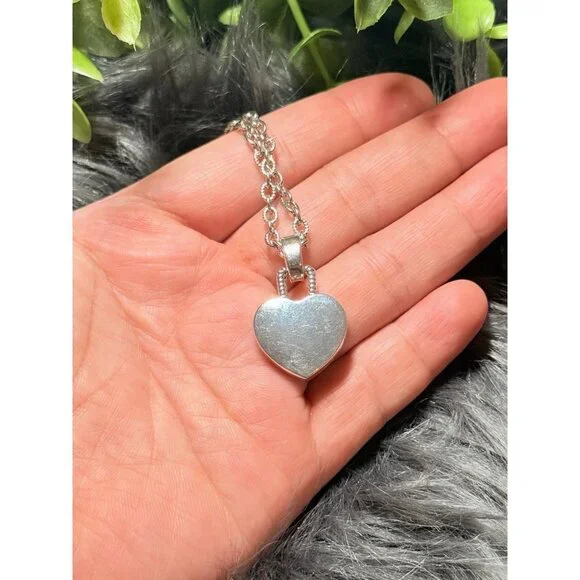 Silver/Gold Heart Necklace (n1) - Picture 6 of 8